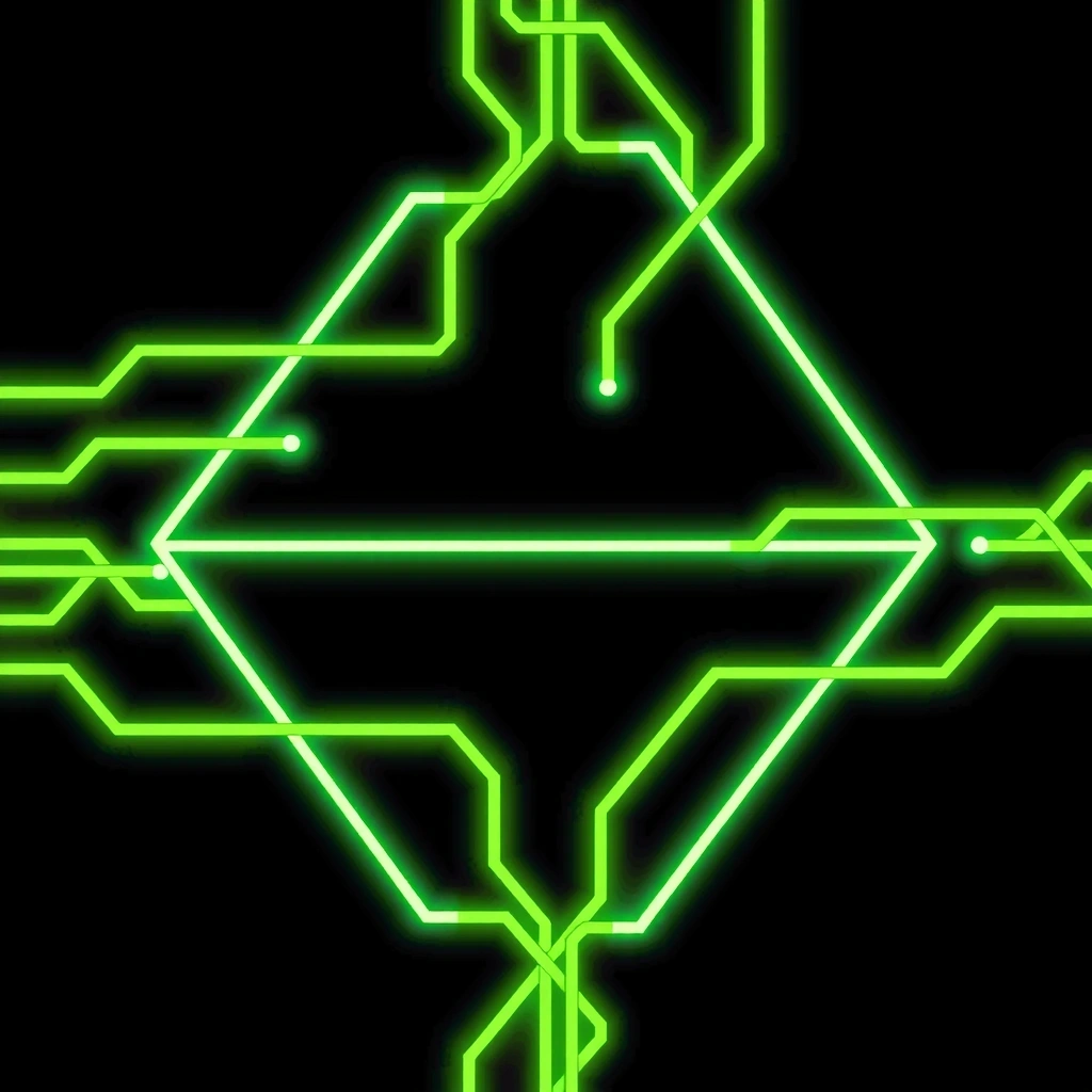 Abstract neon circuit pattern